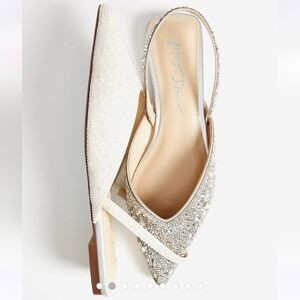 Betsey Johnson Silver and Cream Heels